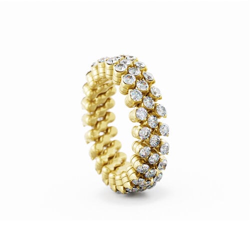 Serafino Consoli Brevetto multi sizable ring in geelgoud met witte diamanten Leon Martens Juwelier