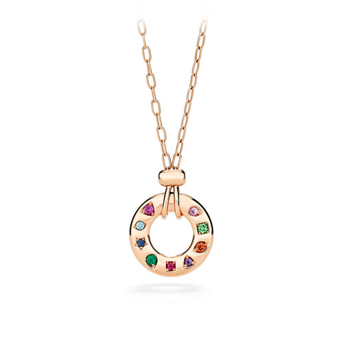 Pomellato Iconica collier in roségoud met diverse kleurstenen Leon Martens Juwelier