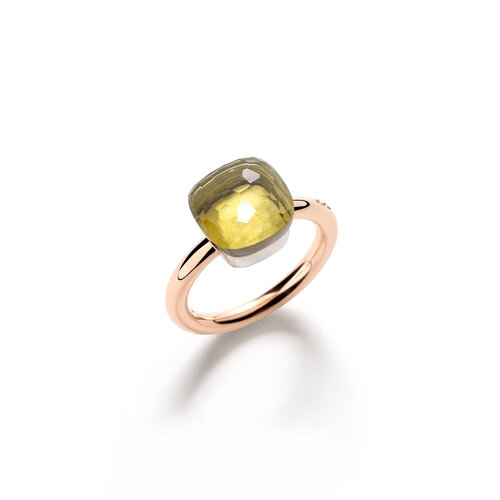 Pomellato Nudo Classic ring in rosé- en witgoud met lemonkwarts Leon Martens Juwelier