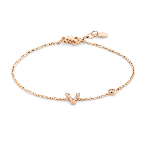 Leon Martens Initials armband in roségoud met diamanten Leon Martens Juwelier