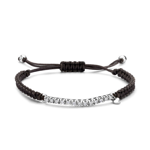 Leon Martens Tennis Twisted armband in witgoud met diamanten Leon Martens Juwelier