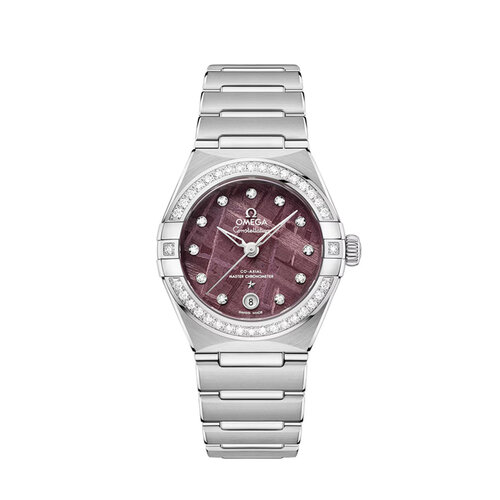 Omega Constellation Co-Axial 29 mm in staal met diamanten Leon Martens Juwelier
