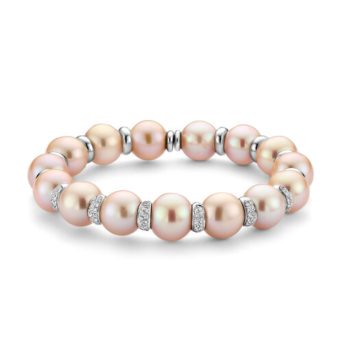 Leon Martens armband in witgoud met zoetwaterparels en diamanten Leon Martens Juwelier
