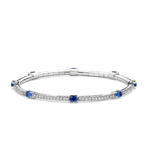 Leon Martens rekarmband in witgoud met blauwe saffieren en diamanten Leon Martens Juwelier