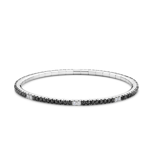 Leon Martens rekarmband in witgoud met witte en zwarte diamanten Leon Martens Juwelier