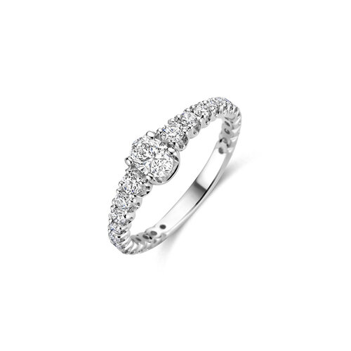 Leon Martens solitair alliance ring in witgoud met diamanten Leon Martens Juwelier