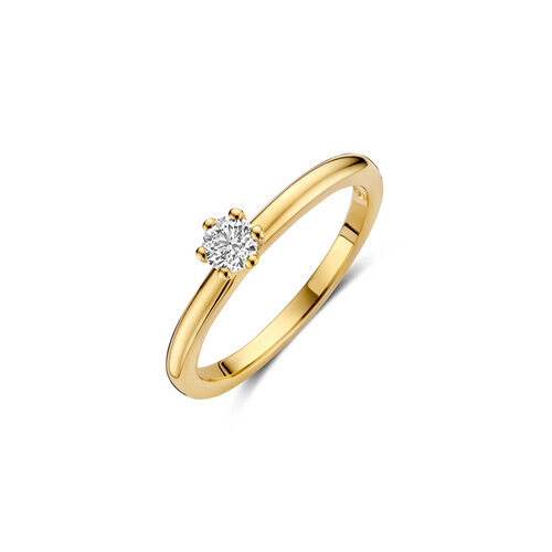 Leon Martens solitair ring in geelgoud met diamant Leon Martens Juwelier
