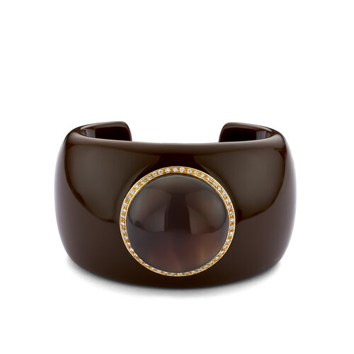 Leon Martens armband in roségoud met bakeliet, agaat en diamanten Leon Martens Juwelier