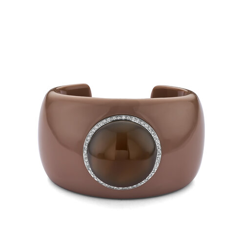 Leon Martens armband in witgoud met bakeliet, agaat en diamanten Leon Martens Juwelier