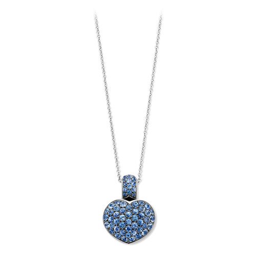Leon Martens Collier met hanger in witgoud met blauwe saffieren Leon Martens Juwelier