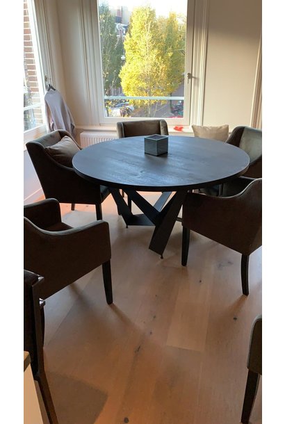 Spadon Dining Table Round Charcoal Oak - outlet  (base only)