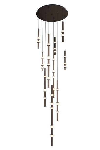 GIO Chandelier set of 10 smoke bronze