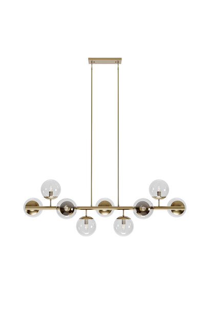 CHURCHILL Brass Chandelier Clear Glass