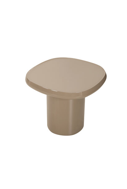 MORGAN End table 47, taupe glossy