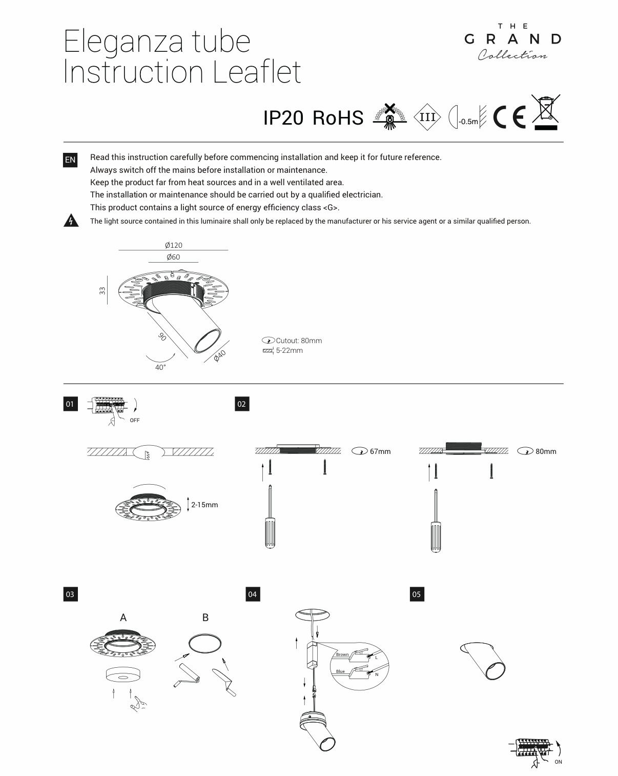 ELEGANZA TUBE Adjustable led spot 40mm white-4
