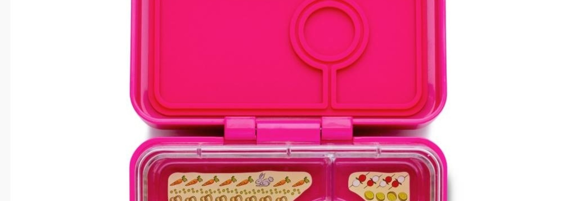 Yumbox MiniSnack - lekvrije Bento box lunchbox - 3 vakken - Cherie roze / Kittycat tray