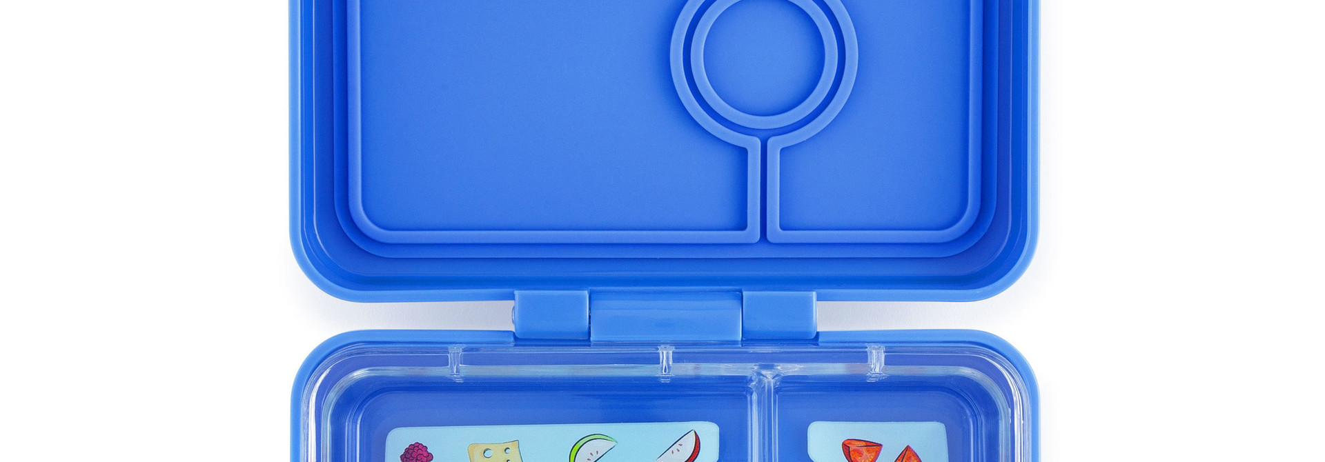 Yumbox MiniSnack - lekvrije Bento box lunchbox - 3 vakken - True Blue (Jodphur blauw) / Toucan tray
