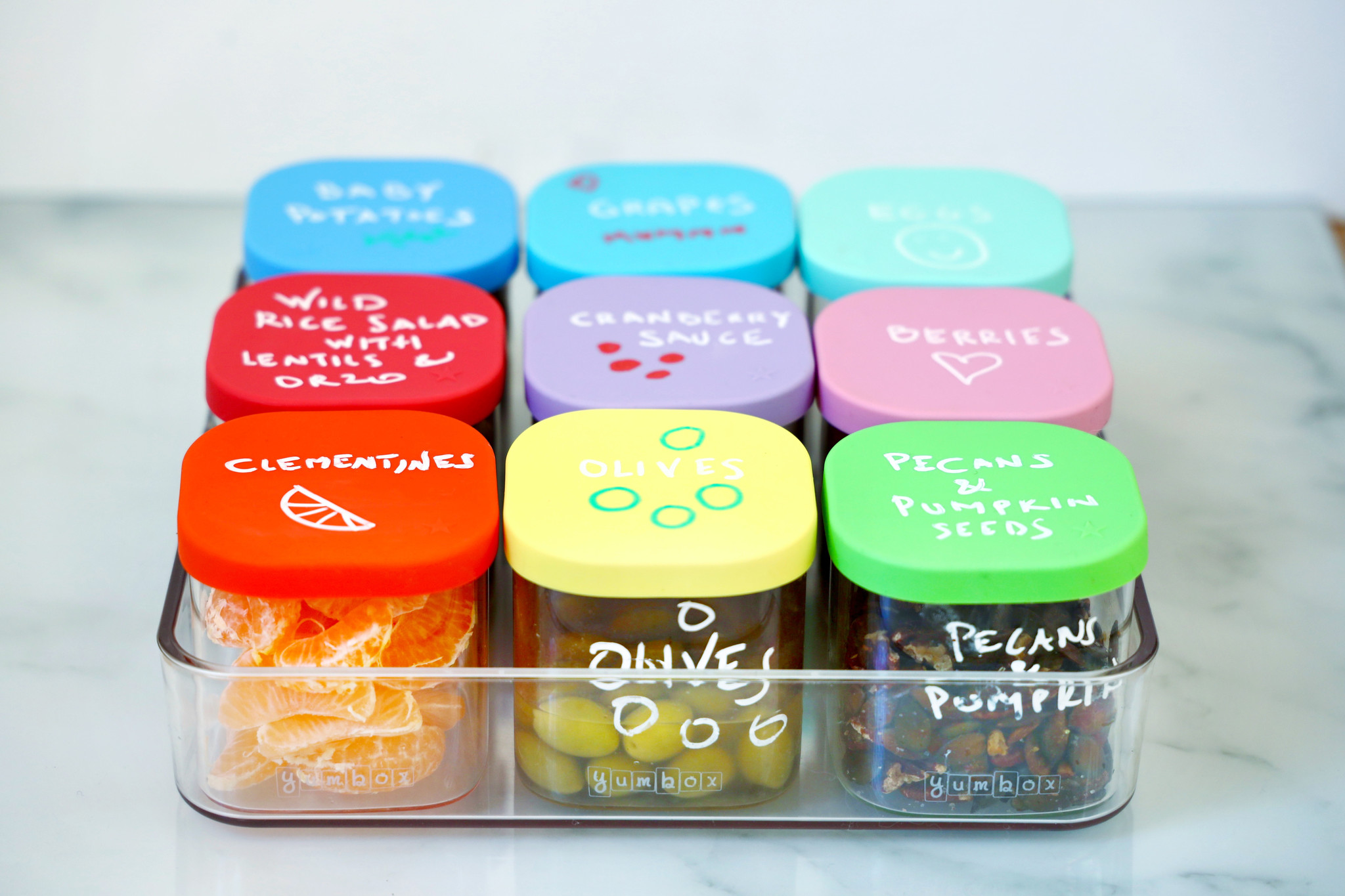 Yumbox Chop Chop - Food Prep Glass Storage Cubes - 1.5 cups / 360ml ea