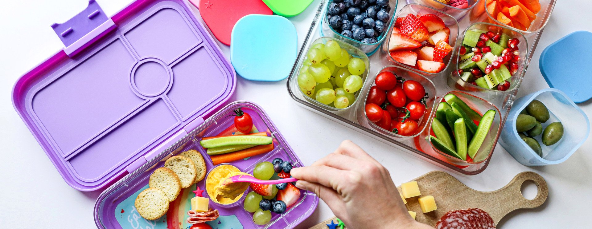 Yumbox Chop Chop Glass Cubes: Vibrant