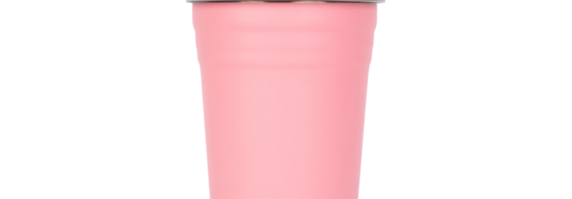 MontiiCo Original Thermos Smoothie Cup - with lid - Stainless steel - Strawberry Pink - 450ml