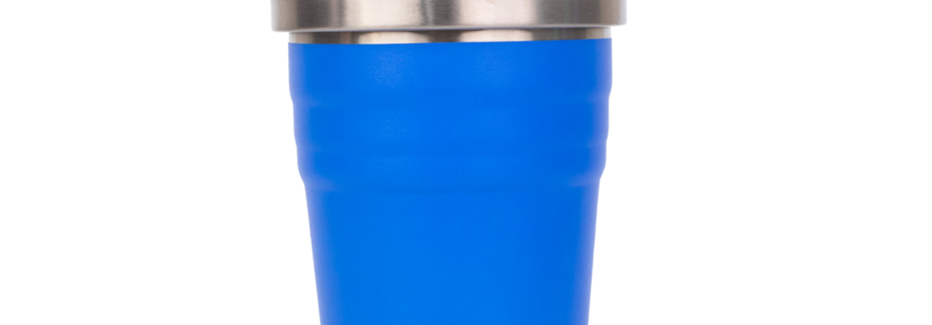MontiiCo Mini Smoothie beker - met deksel - dubbelwandig RVS - Blueberry blauw - 275ml