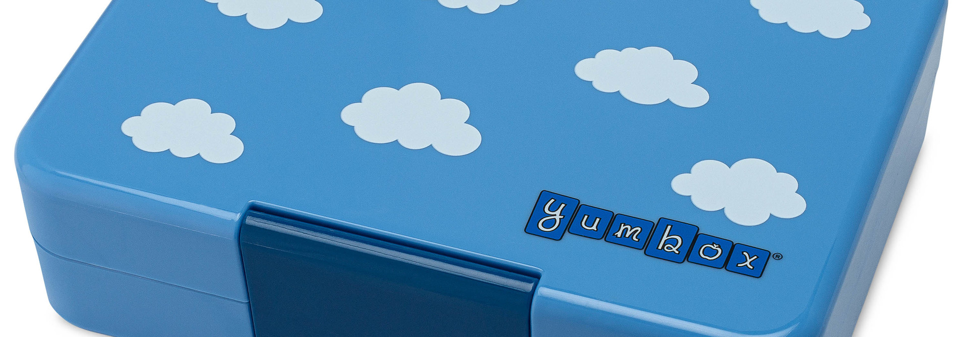 Yumbox Snack - lekvrije Bento box lunchbox - 3 vakken - Sky Blauw Wolken / Rainbow tray