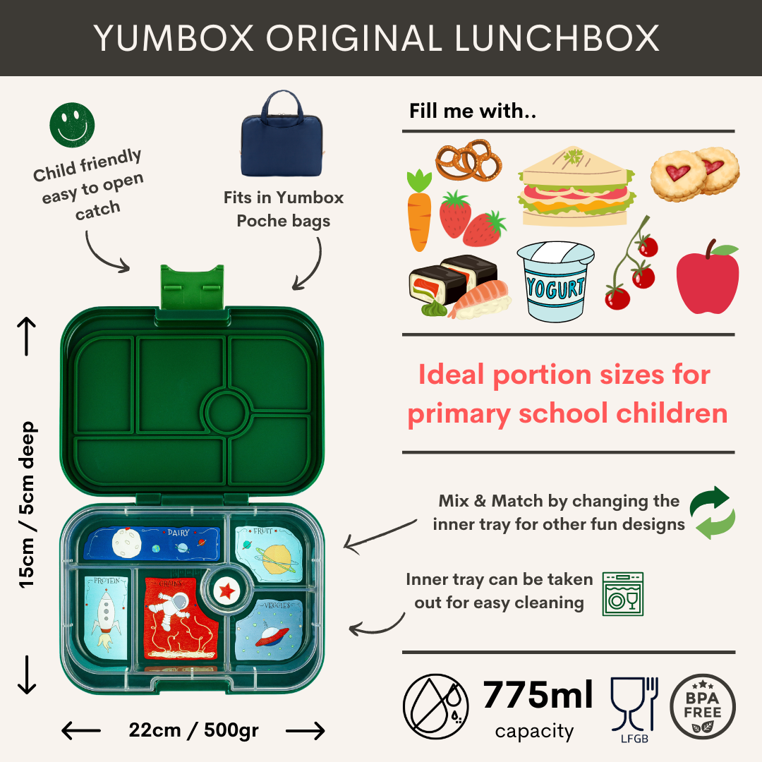 Yumbox Explore Green Classic with Space tray – Bentofan