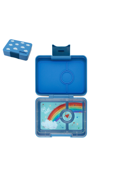 Yumbox Snack 3-sections Sky Blue Clouds / Rainbow