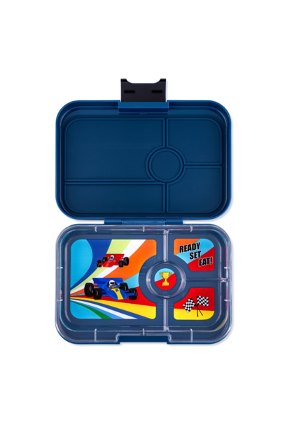 Yumbox Tapas XL 4-sections Monte Carlo Blue / Race Cars