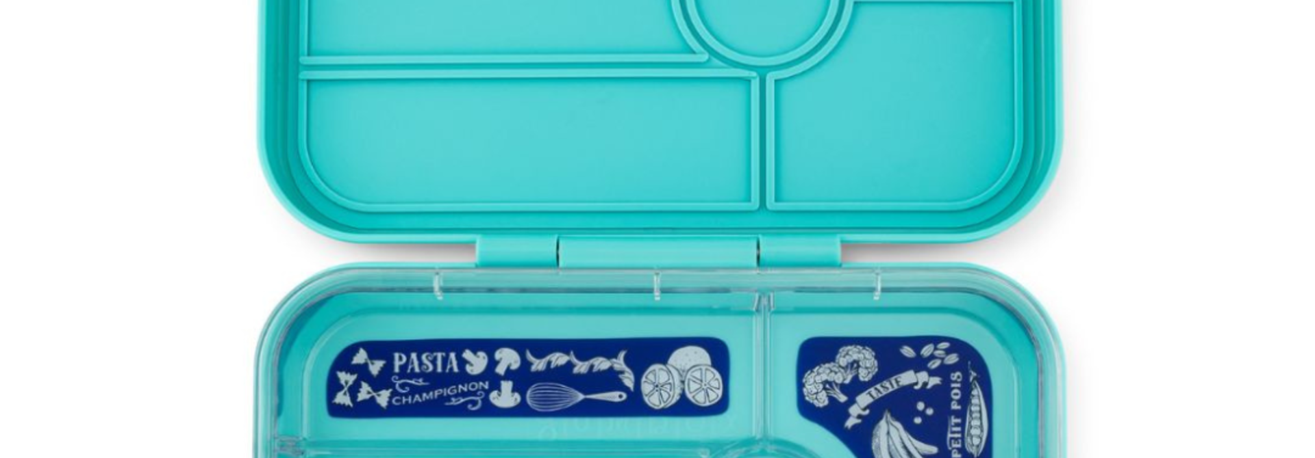Yumbox Tapas XL - lekvrije Bento box lunchbox - 5 vakken - Antibes Blue / Bon Appetit tray
