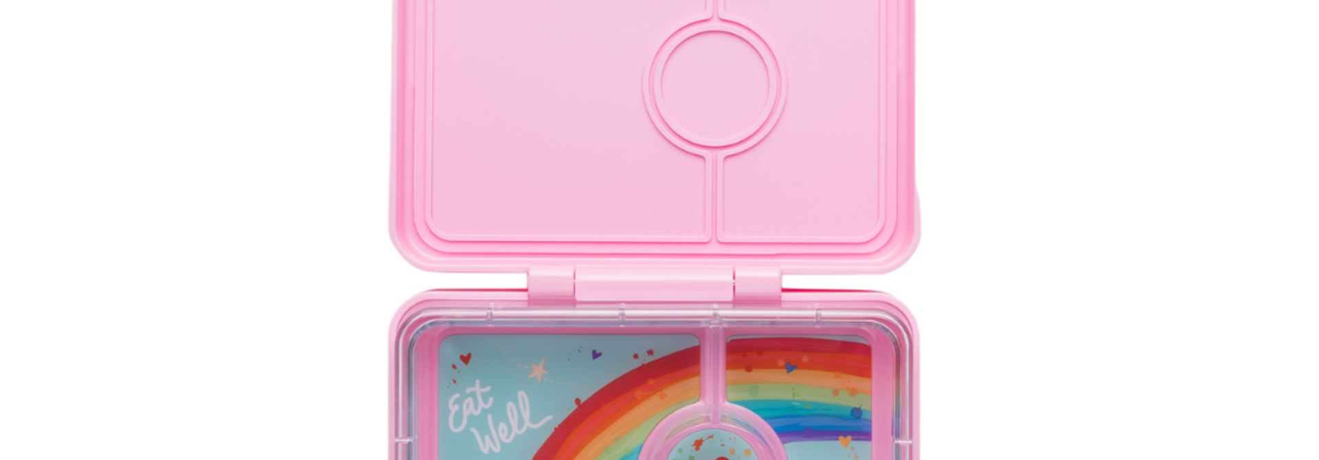 Yumbox Snack - lekvrije Bento box lunchbox - 3 vakken - Power Pink / Rainbow tray