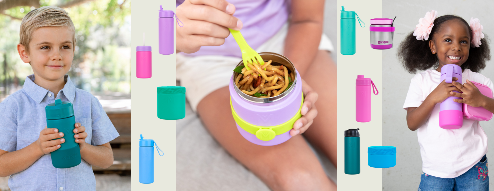 Thermos bottles and pots from Yumbox and MontiiCo