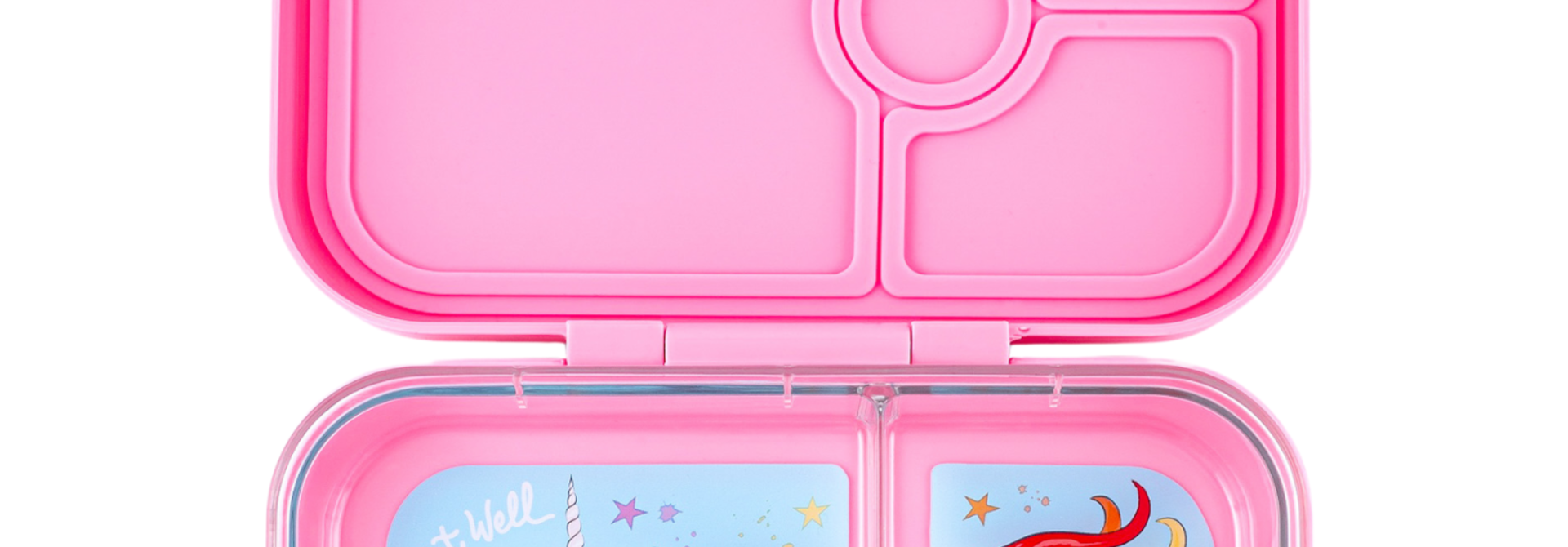 Yumbox Panino - Leakproof Sandwich friendly Bento box - 4-sections - Power Pink / Unicorn tray