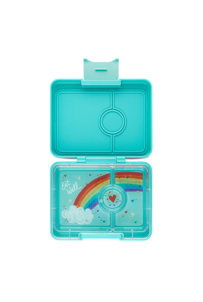 Yumbox Snack 3-sections Misty Aqua / Rainbow