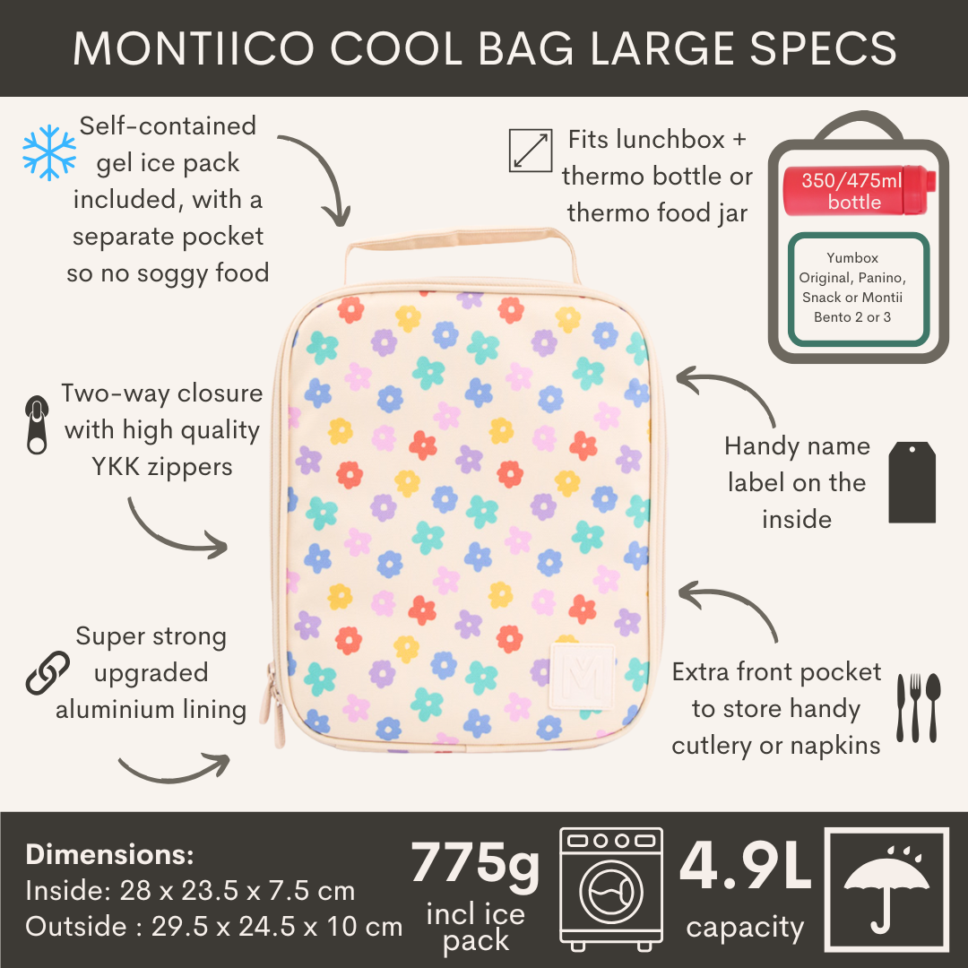 MontiiCo koeltas Large - thermo lunchtas - Daisy Dream-2