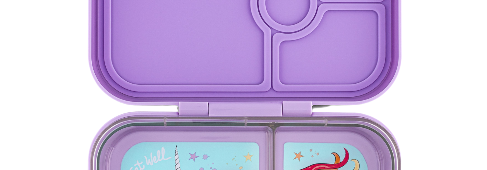 Yumbox Panino - lekvrije Bento box broodtrommel - 4 vakken - Lavande Paars / Eenhoorn tray