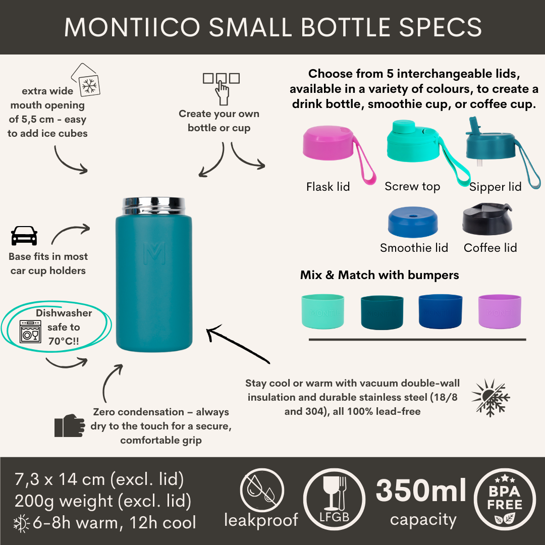 MontiiCo Fusion Universele Thermos Fles 350 ml - zonder dop - Pine-2