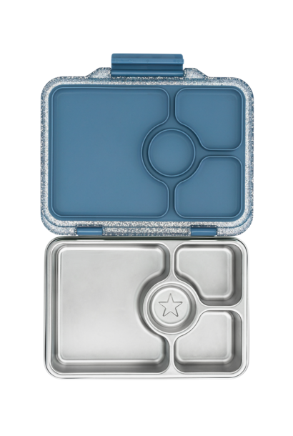 Yumbox Pret RVS 4 vakken Paris Blauw Glitter