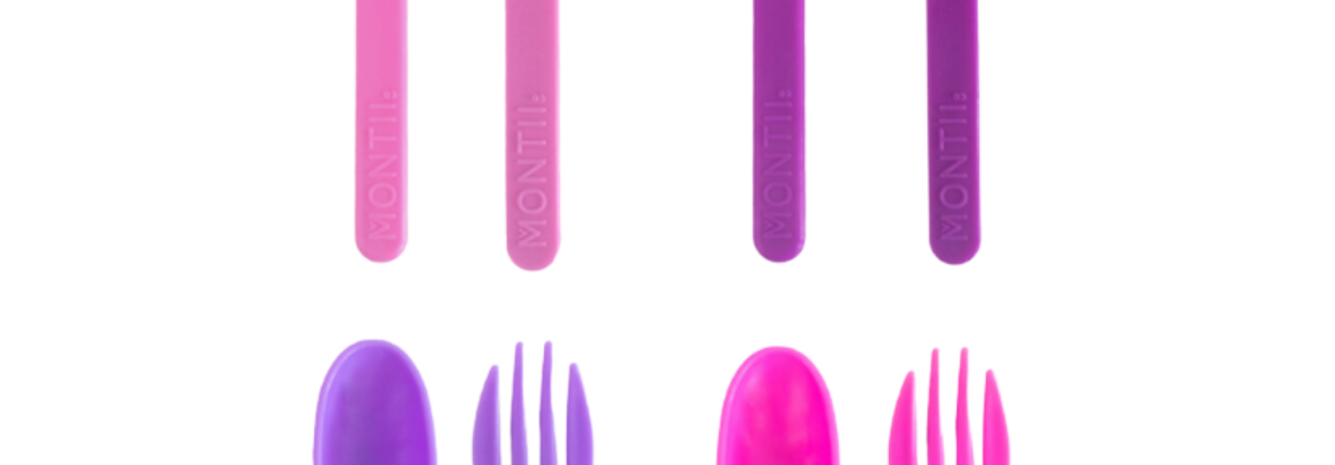 MontiiCo Out & About Cutlery Set -  8-piece – BPA-free – lightweight - Blush