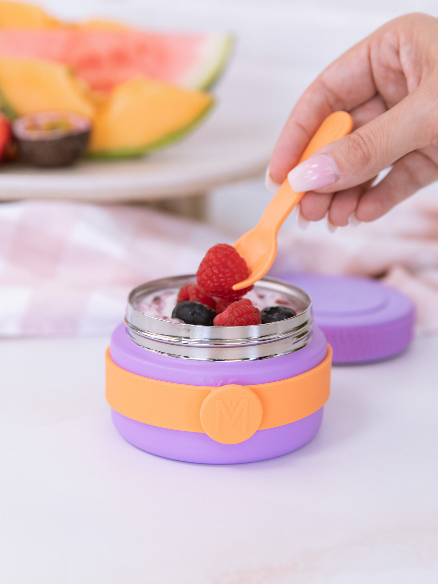 MontiiCo Spork Set - 4-piece - BPA-free – lightweight - Burst-2