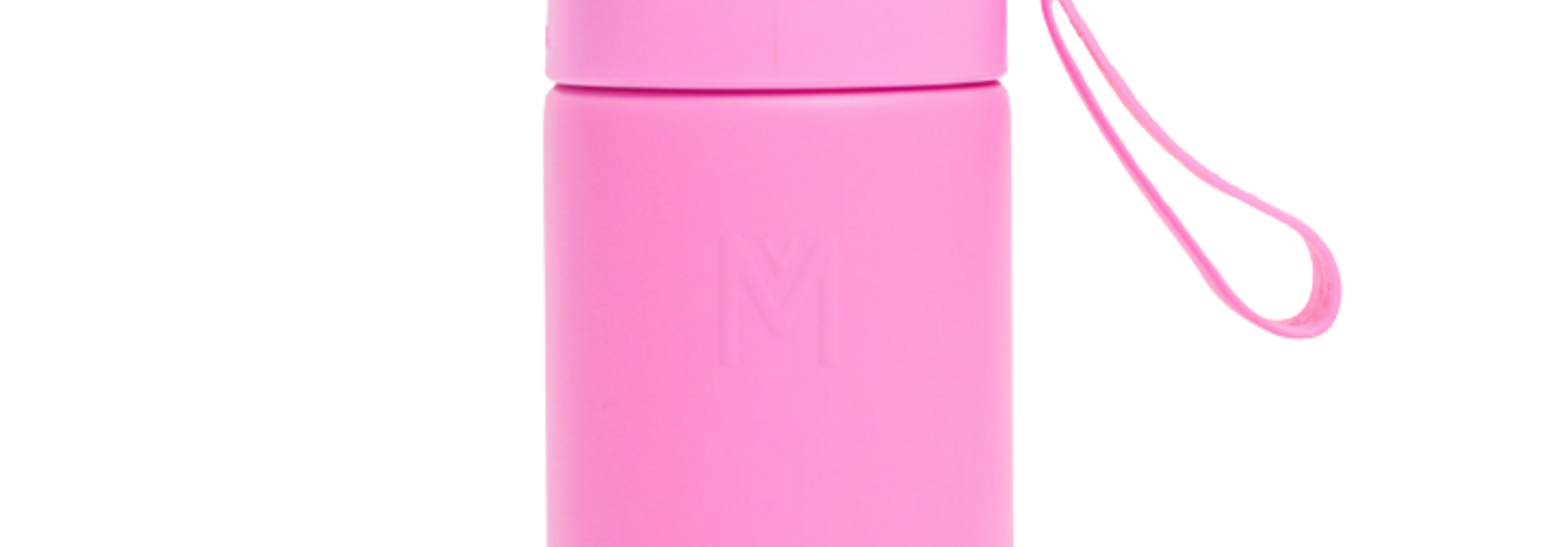 MontiiCo thermo drink bottle Sipper – 350 ml – stainless steel – with carry strap, stainless steel straw and bumper – Fusion range - Floss pink