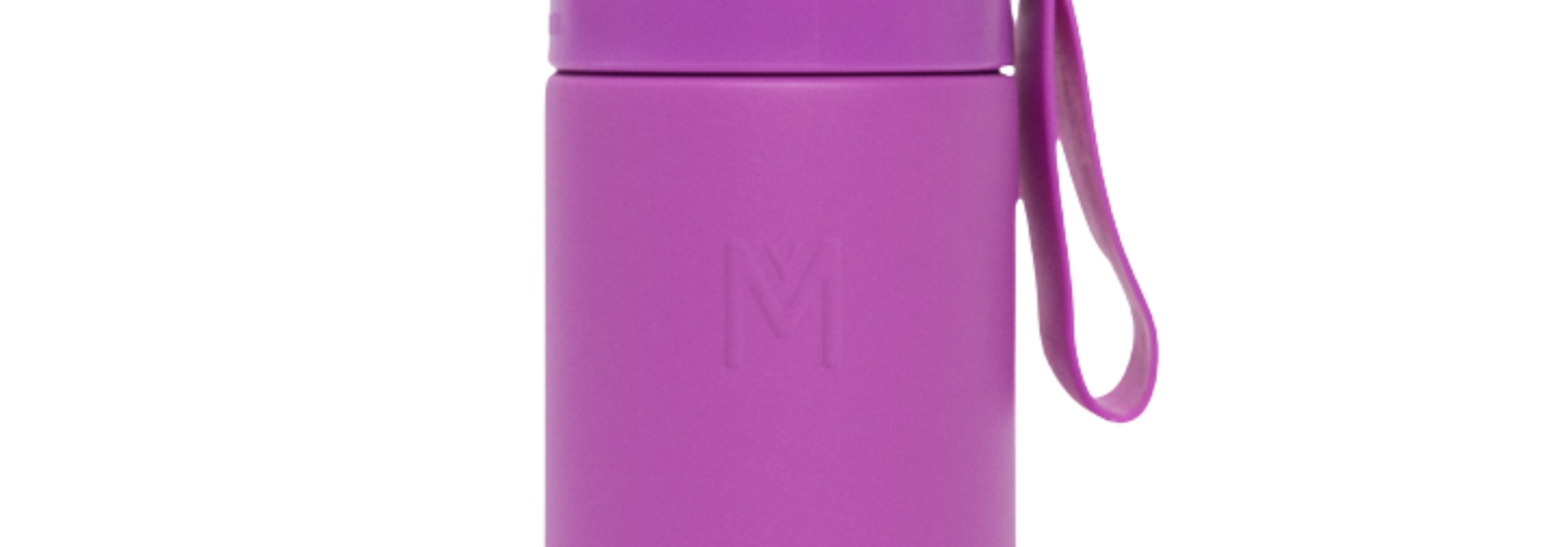 MontiiCo thermo drink bottle Sipper – 350 ml – stainless steel – with carry strap, stainless steel straw and bumper – Fusion range - Fuchsia