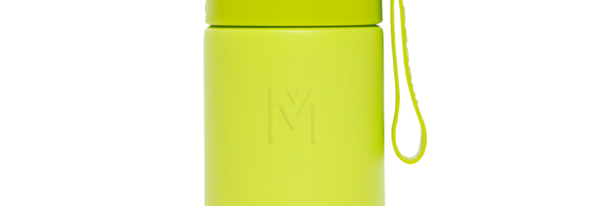 MontiiCo thermo drink bottle Sipper – 350 ml – stainless steel – with carry strap, stainless steel straw and bumper – Fusion range - Matcha lime green