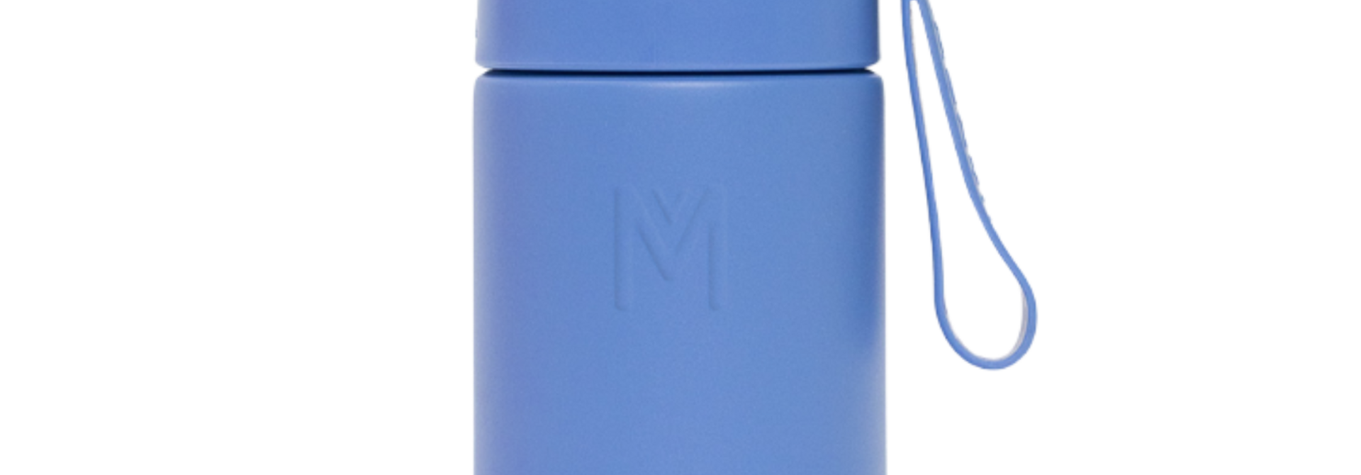 MontiiCo thermo drink bottle Sipper – 350 ml – stainless steel – with carry strap, stainless steel straw and bumper – Fusion range - Splash blue