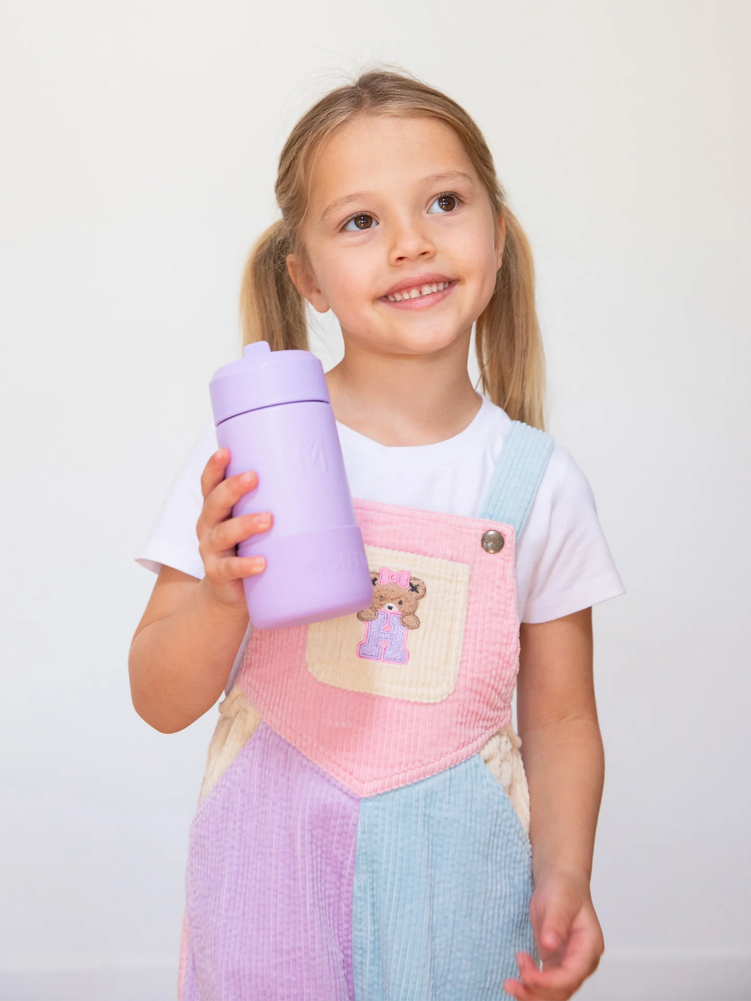 MontiiCo thermo drink bottle Sipper – 350 ml – stainless steel – with carry strap, stainless steel straw and bumper – Fusion range - Lilac-2