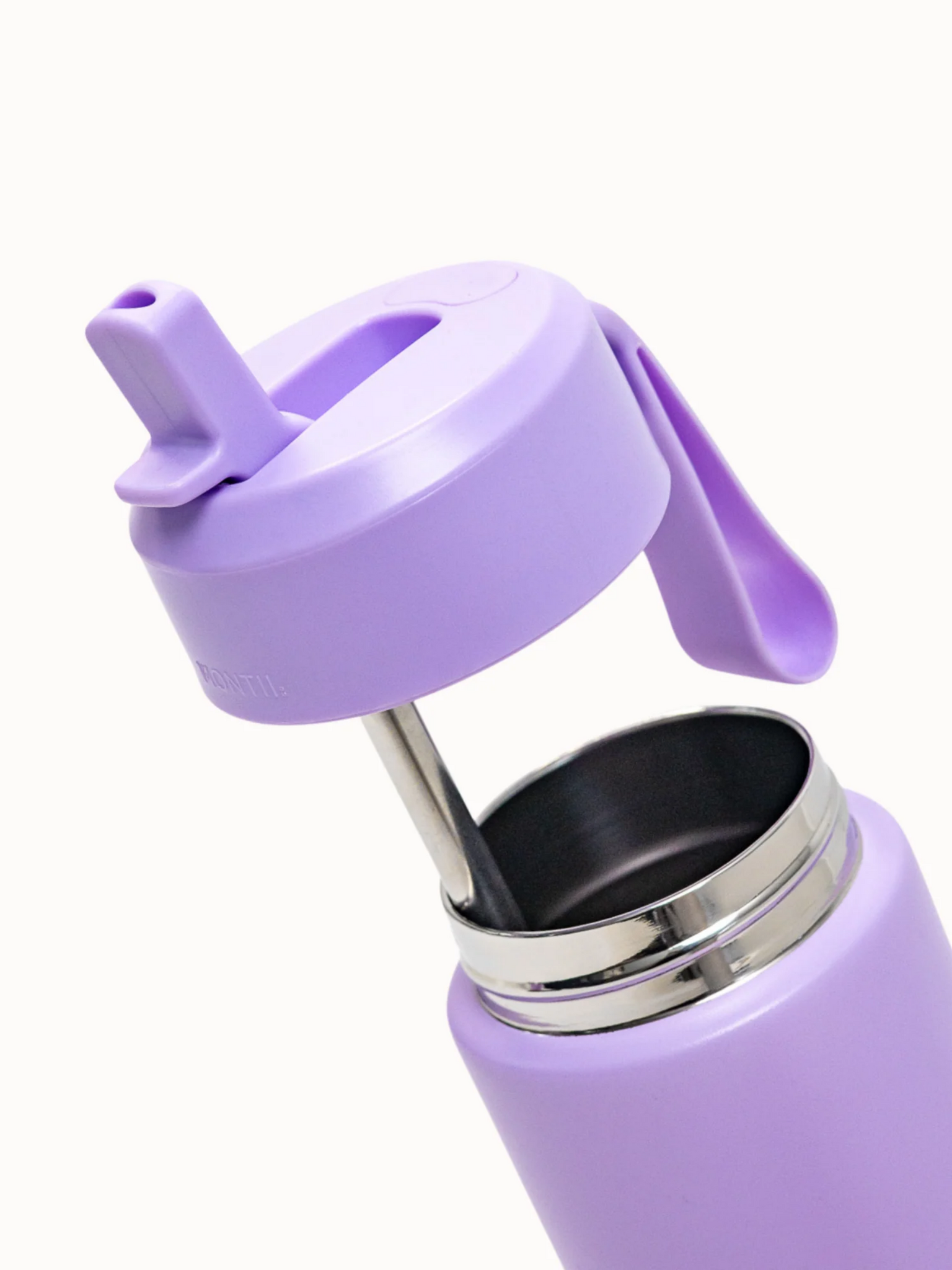 MontiiCo thermo drink bottle Sipper – 350 ml – stainless steel – with carry strap, stainless steel straw and bumper – Fusion range - Lilac-4