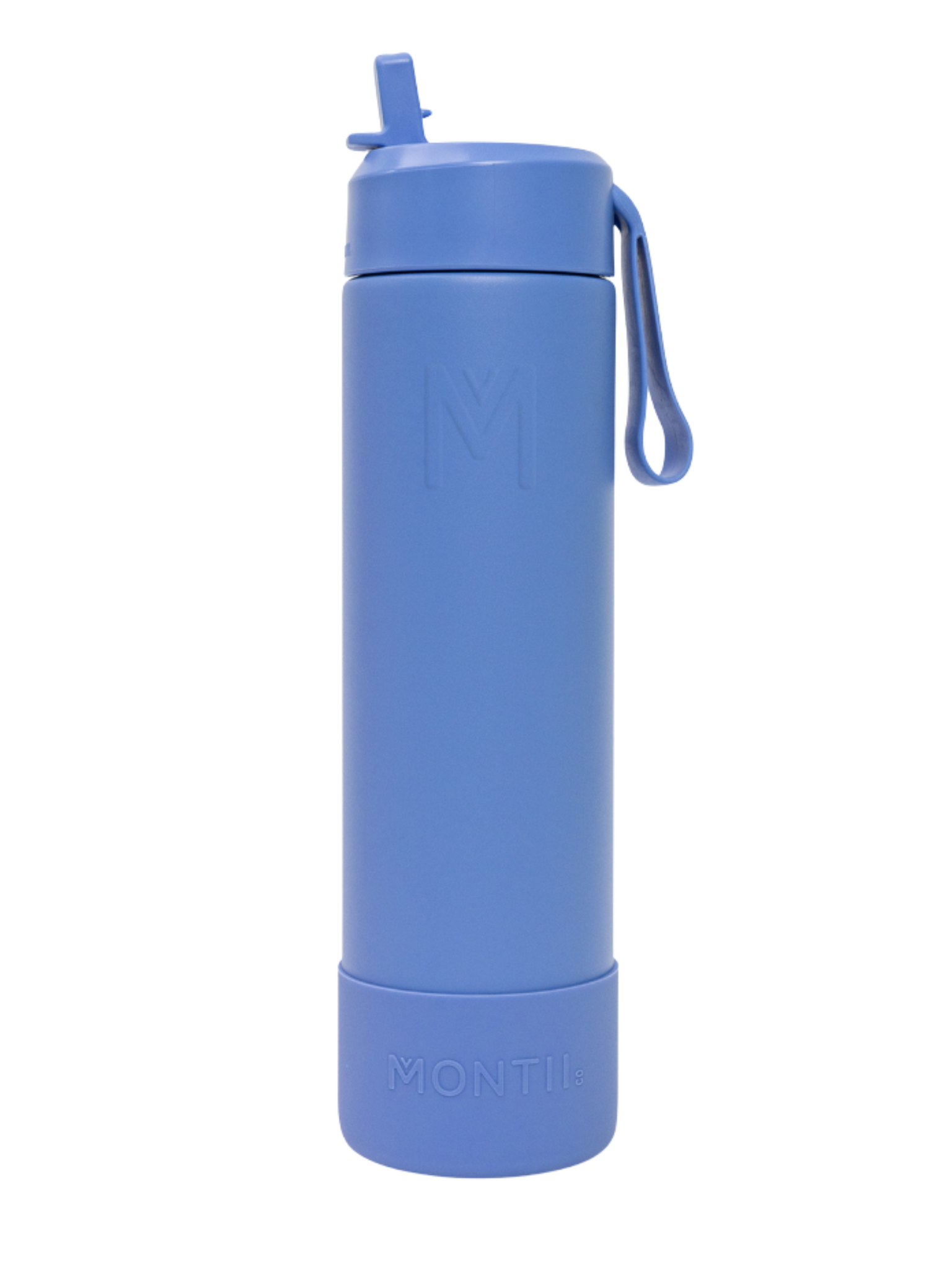 MontiiCo thermo drink bottle Sipper 700 ml – stainless steel – with carry strap, stainless steel straw and bumper – Fusion range - Splash blue-1