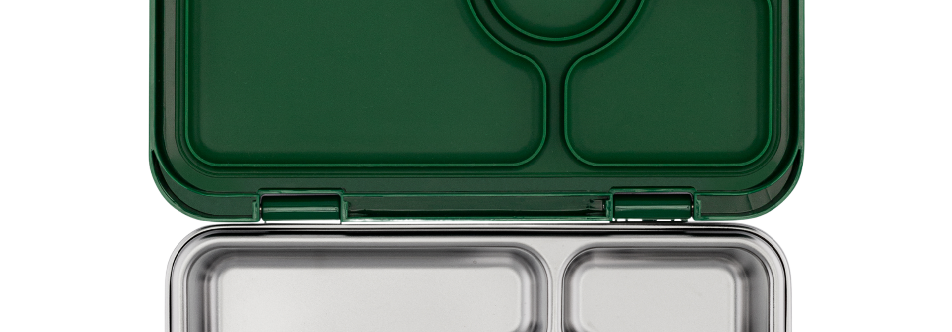 Yumbox Prêt RVS - 4 vakken - lekvrije Bento broodtrommel - duurzame, voedselveilige materialen - Dublin Groen