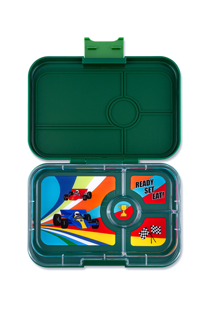 Yumbox Tapas XL 4-sections Greenwich Green / Race Cars