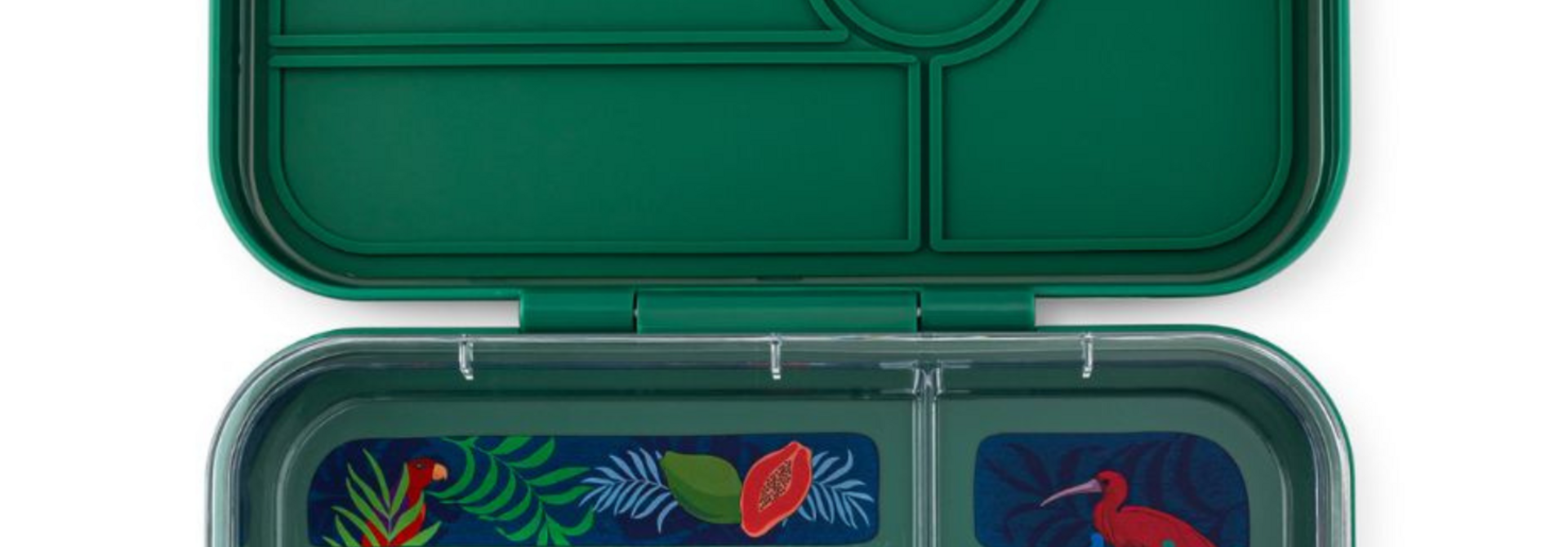 Yumbox Tapas XL - lekvrije Bento box lunchbox - 5 vakken - Greenwich Green / Jungle tray